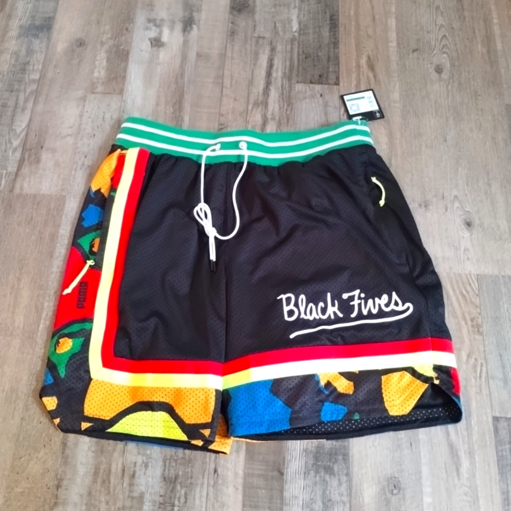 Puma BLACK FIVE Ballroom Mesh Basketball Shorts BLACK/MULTICOLOR 534493-01